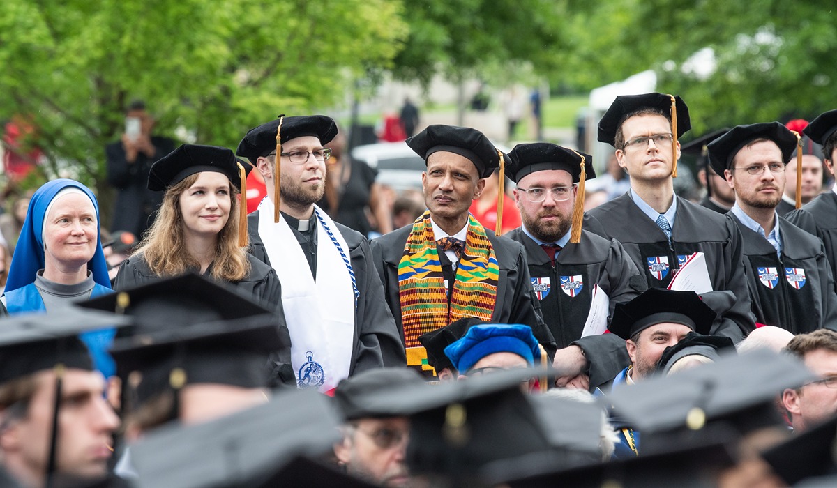 doctoral students at Commencement